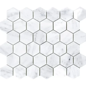 Bianca Carrara Hexagon Marmer Mozaïek 48x48mm