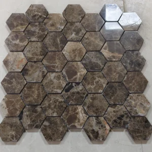 Marron Emperador Hexagon Marmer Mozaïek 48x48mm