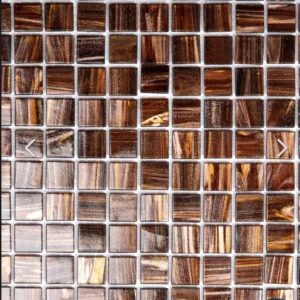 The Mosaic Factory Amsterdam glas brown gold 23mm op matje 300x300x4mm