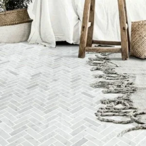 Mozaiek Marmer Bianca Carrara C 75x23x10mm op matje